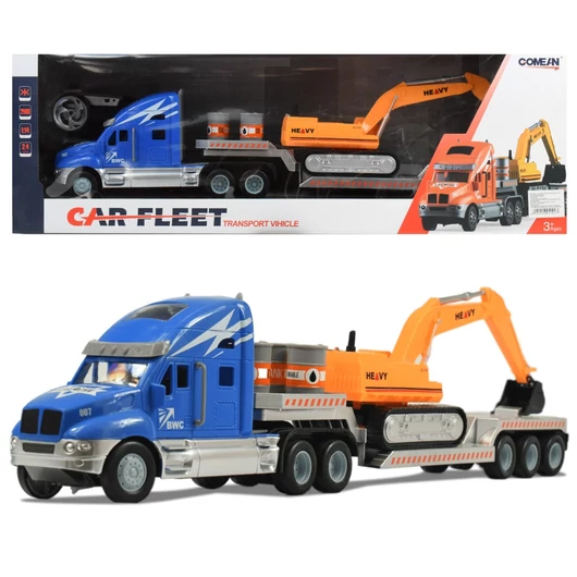 RC Távirányítós csőrös kamion exkavátorszállító utánfutóval 1/24 2.4GHz