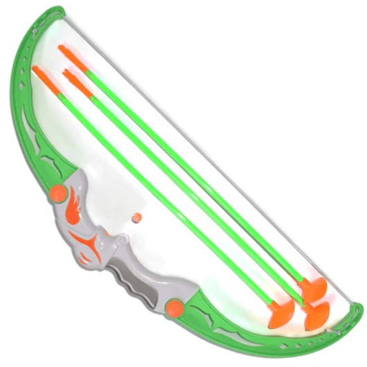 Íj szett tapadókorongos nyílvesszőkkel zöld és narancs színben 55cm