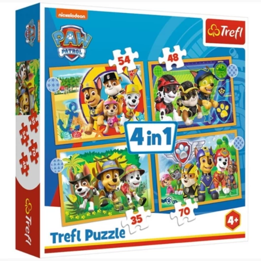 Mancs őrjárat: Nyaral a csapat 4 az 1-ben 35-48-54-70db-os puzzle - Trefl