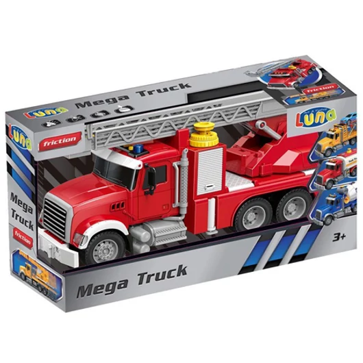 Mega Truck: Tűzoltó kamion fénnyel és hanggal 40x14x21cm