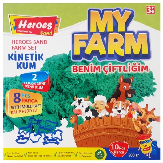 Kinetic Sand: Farm homokgyurma szett öntőformákkal 500g