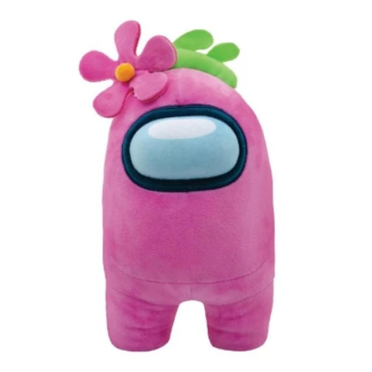 Among Us rózsaszín 25cm-es plüss figura virággal