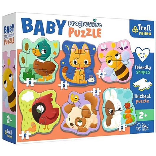 Állatok 6 az 1-ben Baby Progressiv puzzle - Trefl