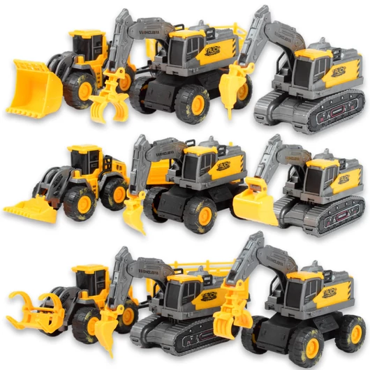 Simulation Vehicle: Munkagép szett sáros kerékkel többféle változatban, 3 db-os kiszerelésben