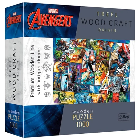 Wood Craft: Marvel Comic Univerzum 1000db-os prémium fa puzzle - Trefl