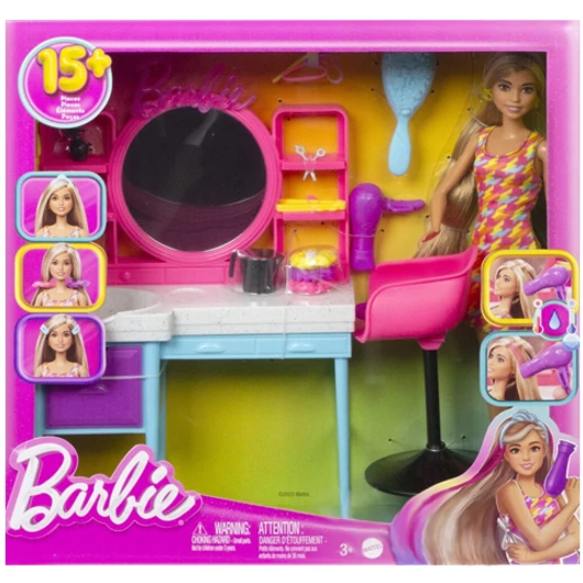 Barbie® Totally Hair: Fodrászat játékszett babával és kiegészítőkkel - Mattel