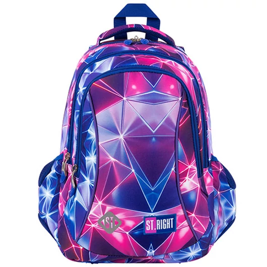 St.Right Neon Party háromrekeszes iskolatáska, hátizsák 39x27x17cm