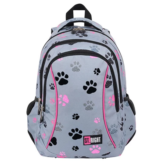 St.Right Paws háromrekeszes iskolatáska, hátizsák 39x27x17cm