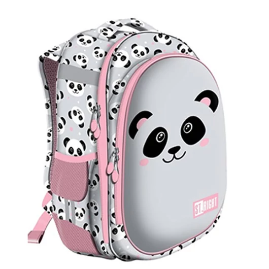 St.Right Grey Panda kétrekeszes iskolatáska, hátizsák 39x29x17cm