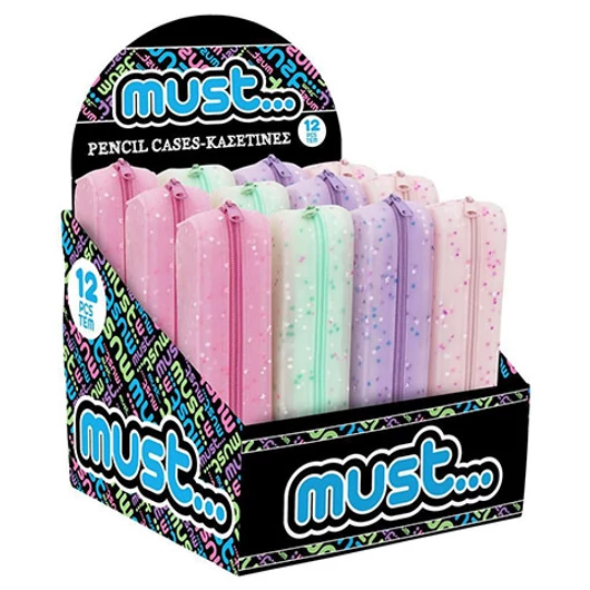 Must: Confetti színes, szilikon tolltartó többféle változatban