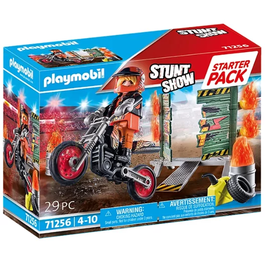 Playmobil: Starter Pack - Kaszkadőr motorral és tüzeskarikával (71256)