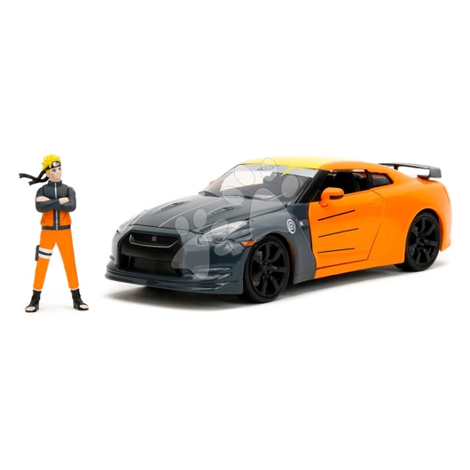 Autíčko Nissan GT-R 2009 Jada kovové s otvárateľnými časťami a figúrka Naruto dĺžka 20 cm 1:24 od 8 rokov JA3255054