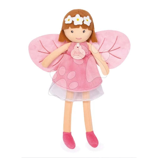 Rongybaba tündér Diane Forest Fairies Jolijou 25 cm rózsaszín ruhácskában rózsaszín szárnyakkal puha textilanyagból 5 évtől JJ6029