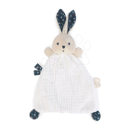 Textil nyuszi dédelgetéshez Nature Rabbit Doudou K'doux Kaloo fehér 20 cm puha alapanyagból 0 hó-tól