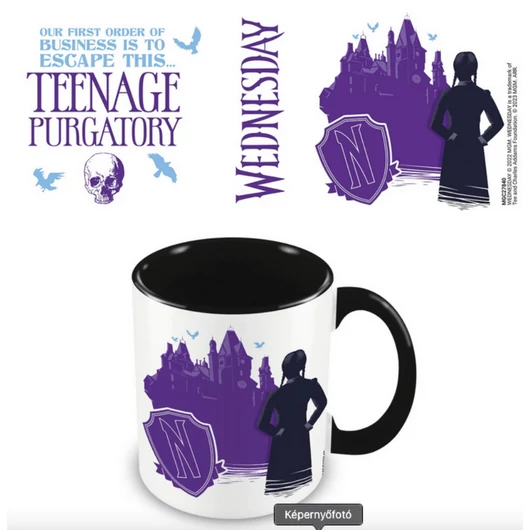 Wednesday (TEENAGE PURGATORY) fekete belsejű bögre