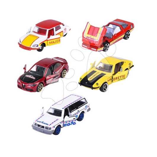 Kisautók Anniversary Edition 5 Pieces Giftpack Majorette fém felfüggesztéssel 7,5 cm hosszú 5 fajta szettben és ajándékcsomagolásban