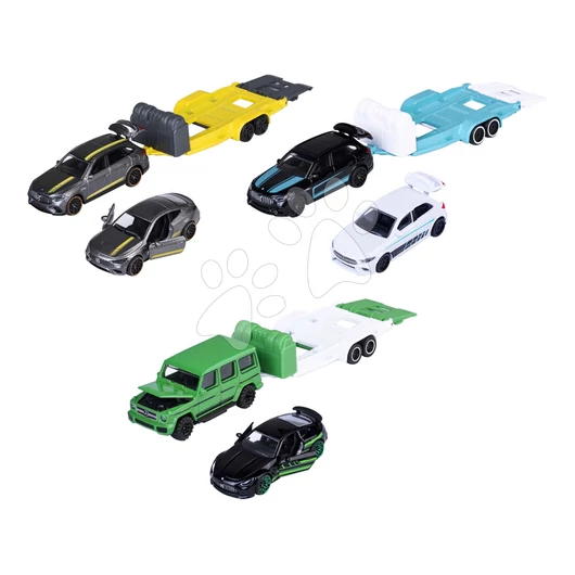 Kisautó utánfutóval Mercedes-AMG Deluxe Majorette fém 3 különböző fajta 19 cm hosszú 3 évtől MJ2103000