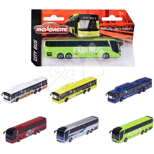 Autóbusz MAN City Bus Majorette felfüggesztéssel 13 cm hosszú több fajta