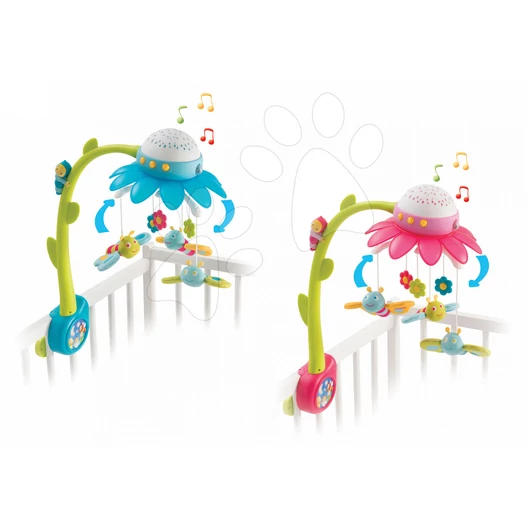 Körforgó kiságy fölé pillangókkal Flower Cotoons Smoby 110110 rózsaszín/kék