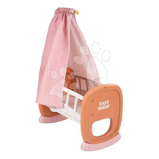 Bölcső textil baldachinnal Cradle Soft Baby Nurse Smoby 42 cm játék babának 18 hó-tól