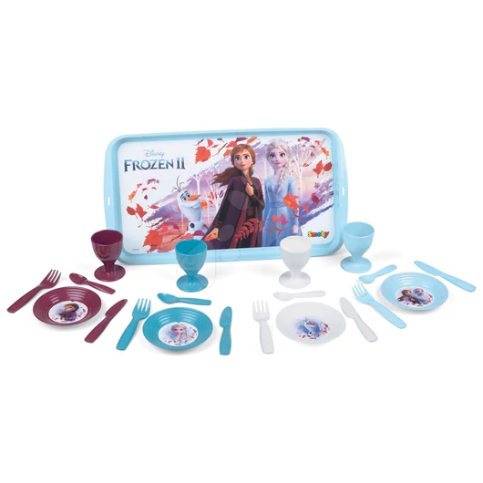 Ebédkészlet felszolgáló tálcán Frozen 2 Disney Smoby 21 kiegészítővel
