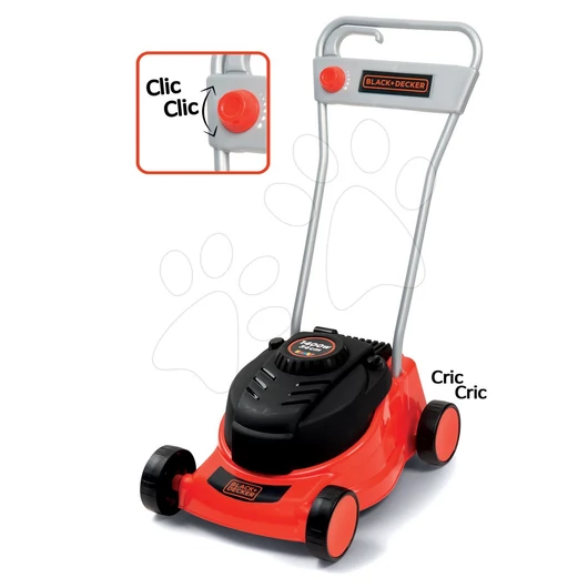 Smoby gyermek fűnyíró Black&Decker mechanikus hanggal 360159