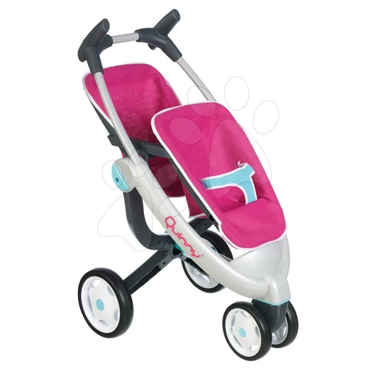 Smoby babakocsi két játékbabának Maxi Cosi & Quinny Twin kétoldalú 551592 rózsaszín-kék