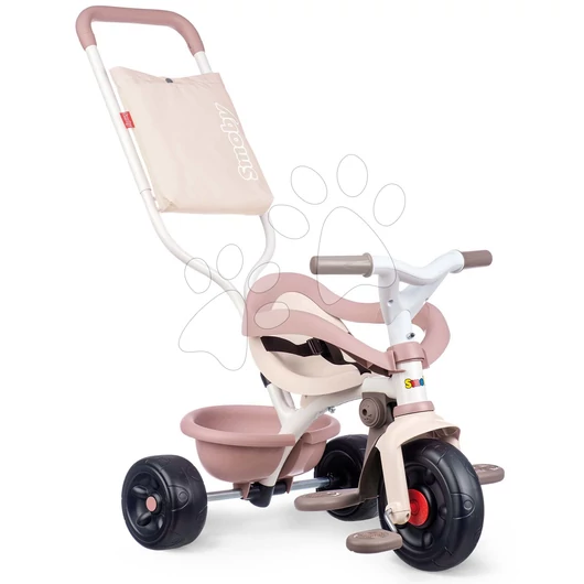 Tricikli Be Fun Comfort Tricycle Pink Smoby szülőkormánnyal és táskával 10 hó-tól