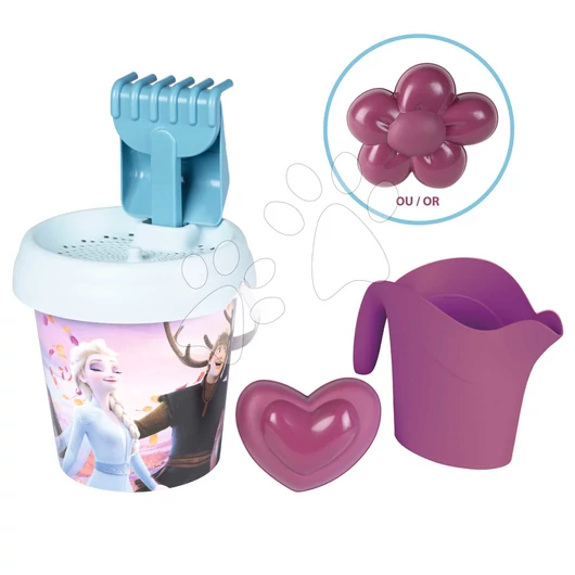 Vödör szett Frozen Medium Garnished Bucket Life Smoby locsolókannával 6 részes 18 cm magas 18 hó-tól