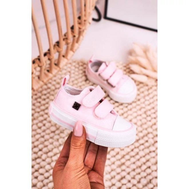 Rózsaszín gyerek Big Star tépőzáras tornacipő