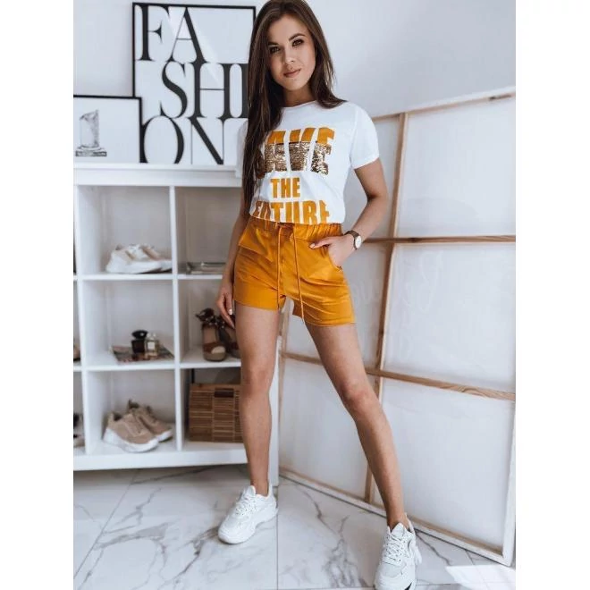 Sárga nyári szett mintával hölgyeknek