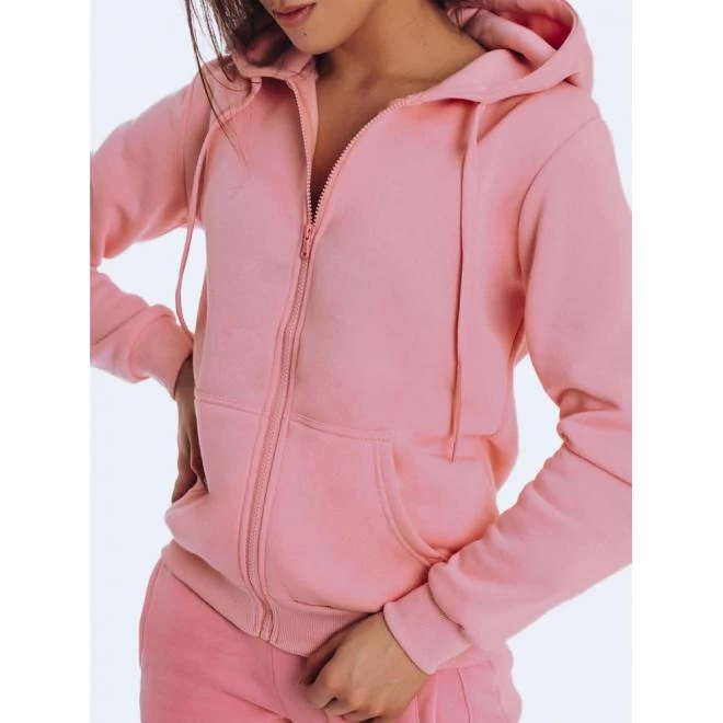 Rózsaszín kapucnis pulóver hölgyeknek