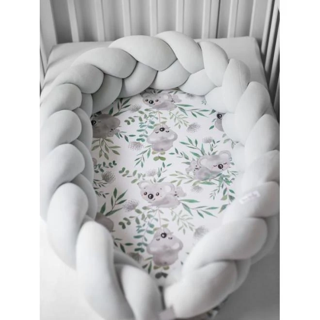 Fonott, PREMIUM babafészek, 2 az 1-ben - világosszürke  / koala