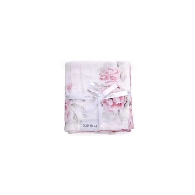 Bambusz pelenka, rózsa motívummal