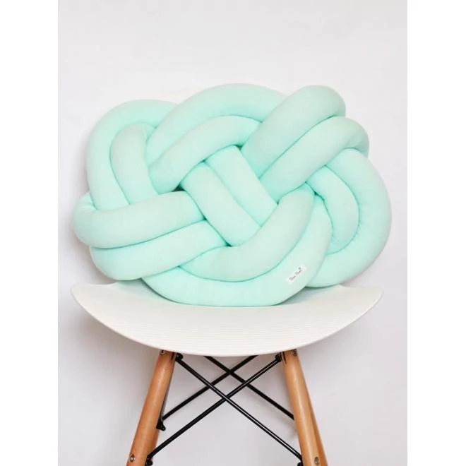 Menta színű, dekoratív párna csomó