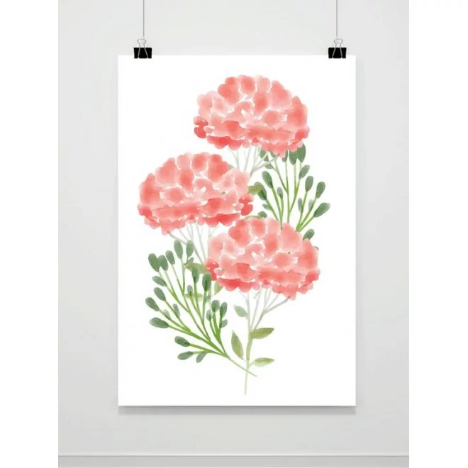 Függő, dekoratív plakát - festett virágok