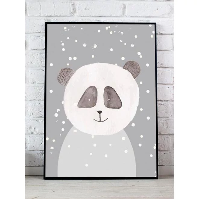 Dekoratív poszter, téli panda motívummal