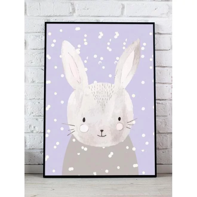 Dekoratív poszter, téli nyuszi motívummal