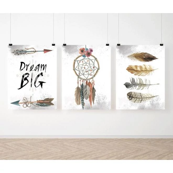 Dekoratív, BOHO stílusú, poszter készlet