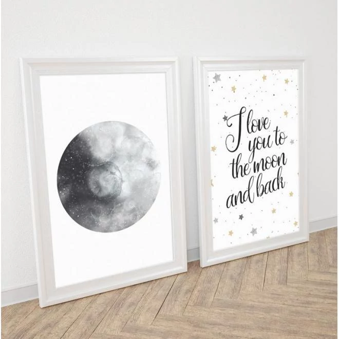 Dekoratív poszter készlet, Hold motívummal