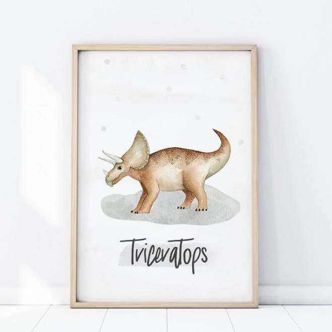 Gyerekszob poszter, triceratop dínó motívummal