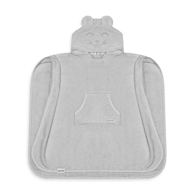 Világosszürke színű bambusz poncsó úszáshoz