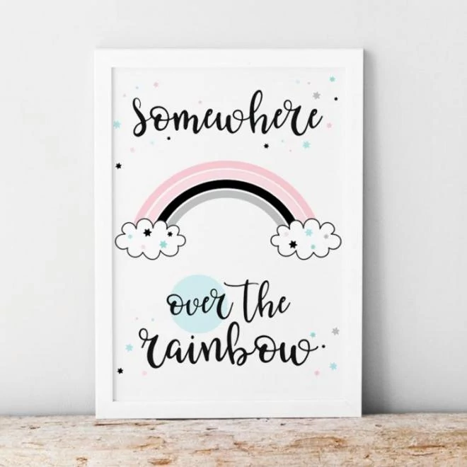 Pasztell színű, szivárvány motívumú poszter