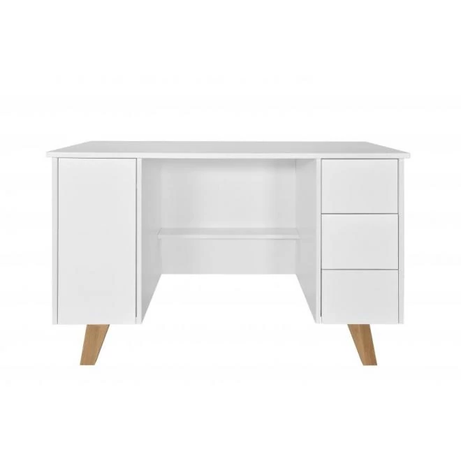 Minimalista stílusú íróasztal, fehér színben - ZARA