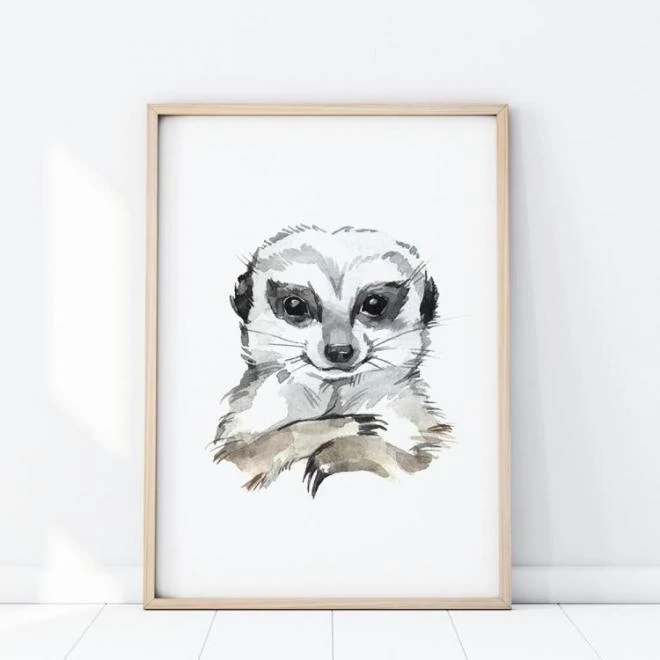 Szafari témájú poszter, szurikáta portréjával