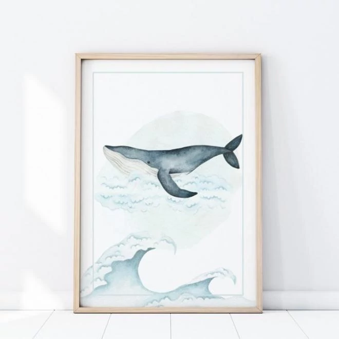 Fali poszter, bálna motívummal