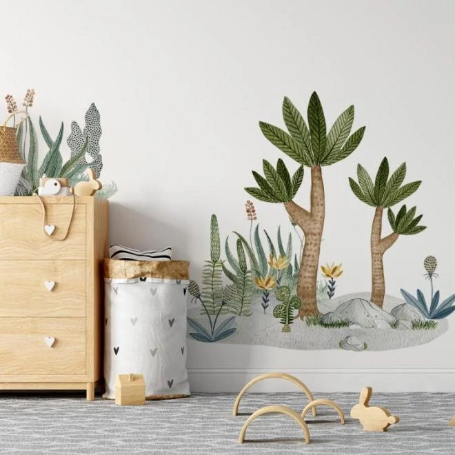 Színes, növény motívumú, dekoratív matrica