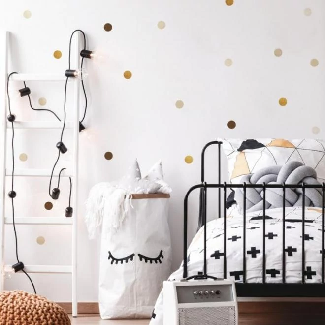 Golyó matrica készlet, bézs és arany színben