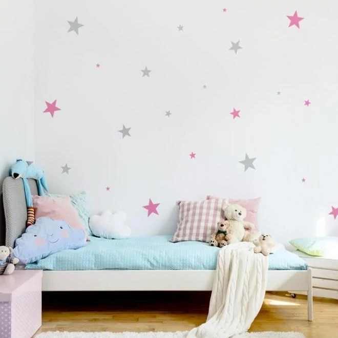 Kettő színű, matrica készlet, csillagokkal - 93 db