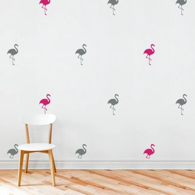 Flamingó motívumú matrica készlet - 16 db